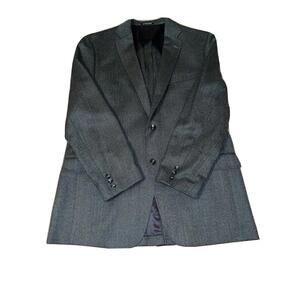 Vintage Mens Sports Coat 46R Jacket Blazer Herringbone Hart Schaffner Marx Gray